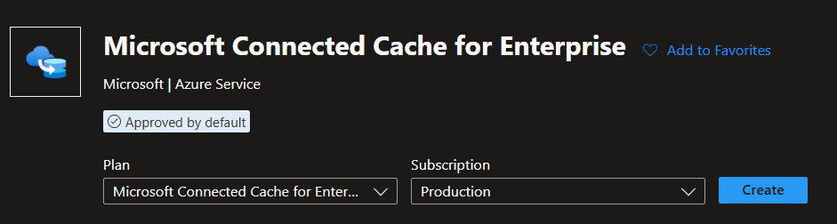Screenshot showing Azure portal option to create MCC resource